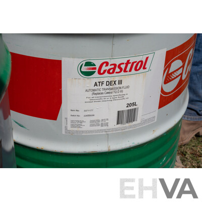 Pallet Containing Drums Assorted Engine Oil 15W40, Grease, ATF DEXIII & Coolant, Various Levels
