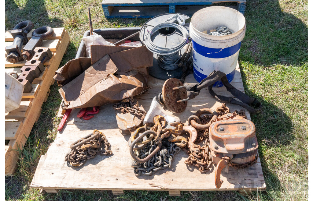Pallet Containing Miscellaneous Wire Rope & Chain Assembly ETC