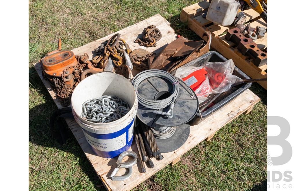 Pallet Containing Miscellaneous Wire Rope & Chain Assembly ETC
