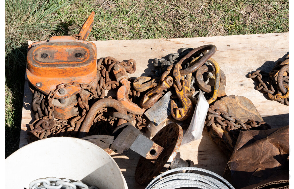 Pallet Containing Miscellaneous Wire Rope & Chain Assembly ETC