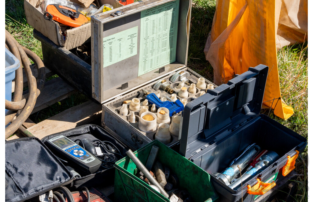 Pallet Containing Various Power Tools, Hoses, Fittings, Tools, Tap & Dye ETC