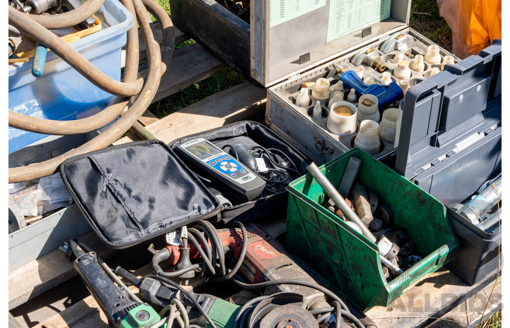 Pallet Containing Various Power Tools, Hoses, Fittings, Tools, Tap & Dye ETC