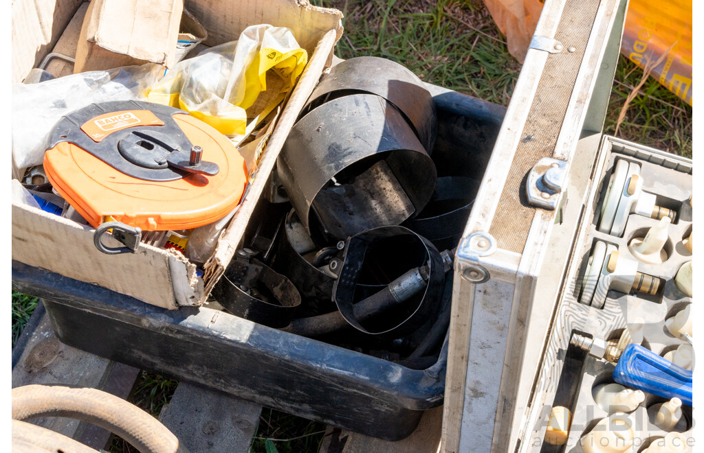 Pallet Containing Various Power Tools, Hoses, Fittings, Tools, Tap & Dye ETC