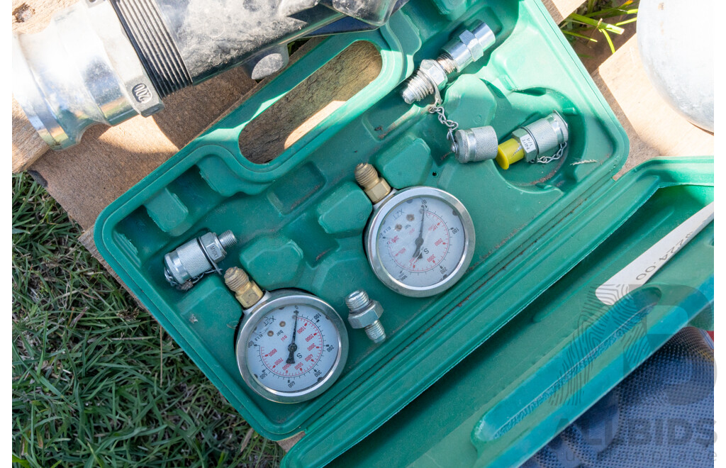 Pallet Containing Grease Gun, Spanners, Sockets, Cutters,Socket Set, Alan Keys, Hydraulic Test Kit & Poly Filter ETC