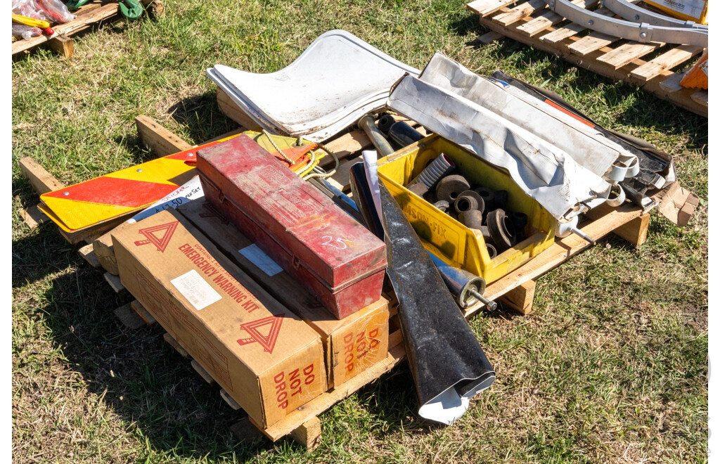 Pallet Containing Mud Flaps, Safety Reflectors & Shock Absorbers ETC