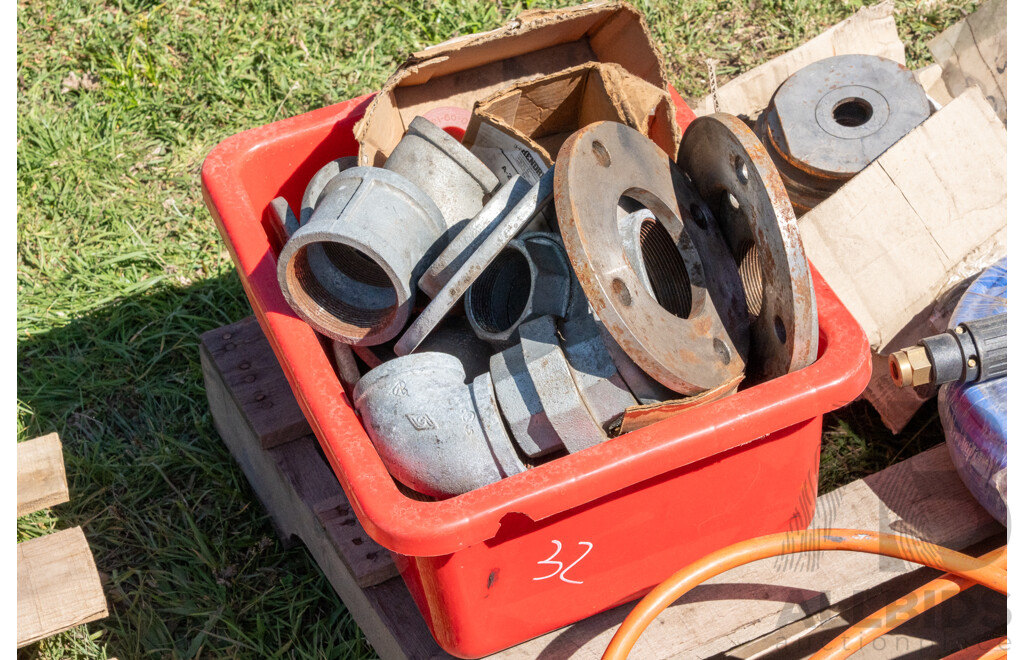 Pallet Containing Various Bolts, Hoses, Fittings & Power Leads (Not Tagged or Tested)