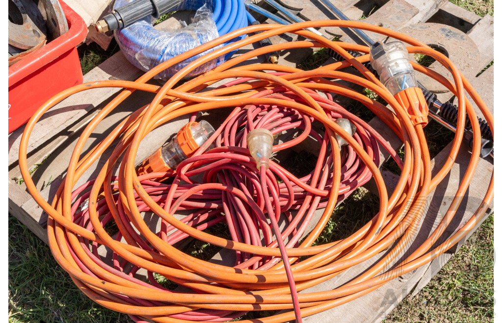 Pallet Containing Various Bolts, Hoses, Fittings & Power Leads (Not Tagged or Tested)