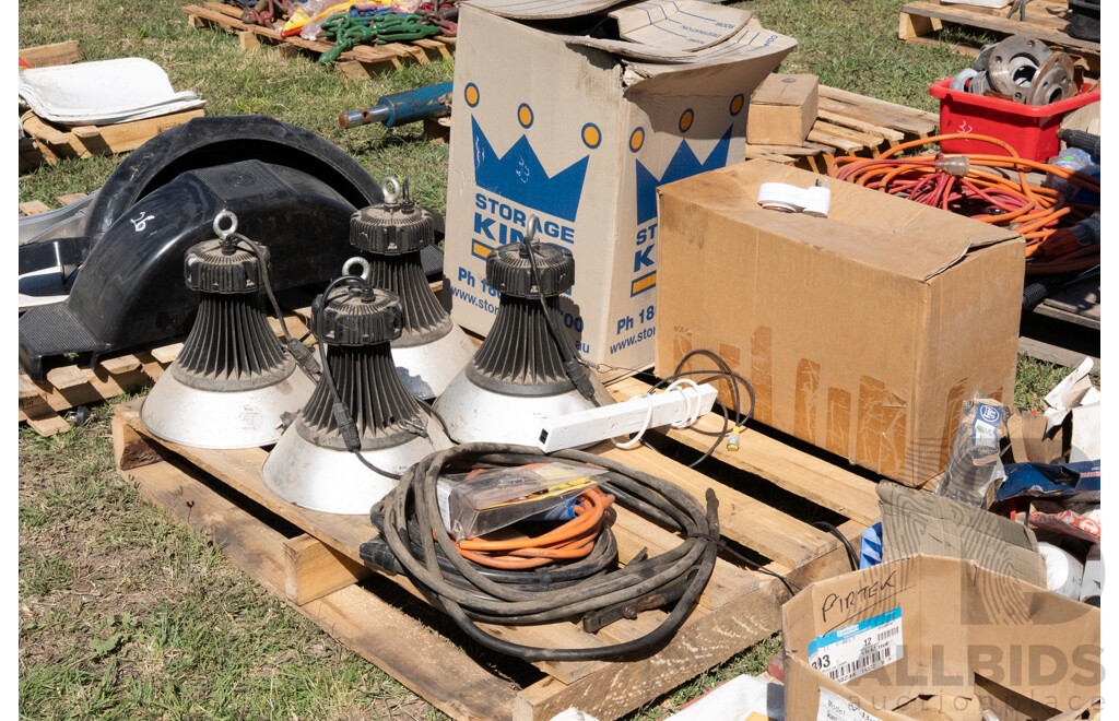 Pallet Containing Various Monitors, Spotlights, Welding Leads & Gas Torch ETC