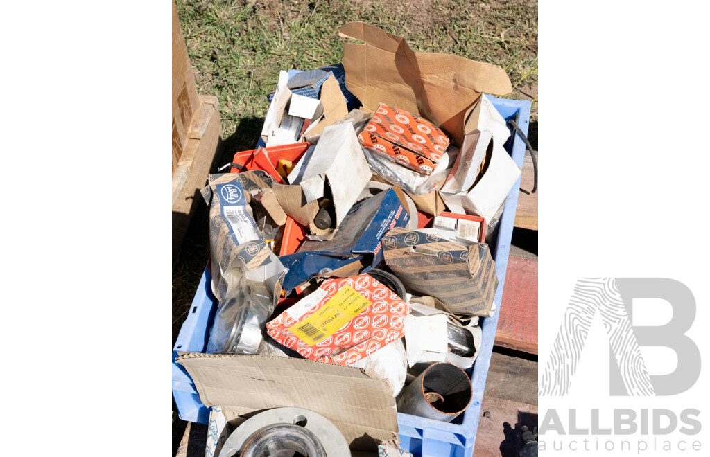 Pallet Containing Various Earth Moving Bucket Teeth, Bearings, Gauges & Filters ETC
