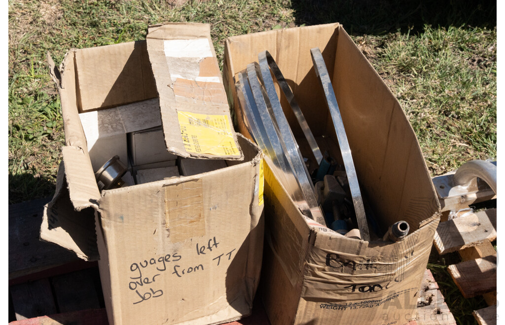 Pallet Containing Various Earth Moving Bucket Teeth, Bearings, Gauges & Filters ETC