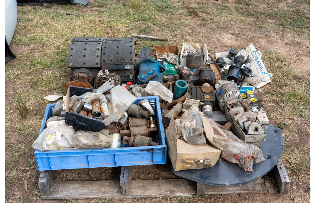 Pallet Containing Qty of Hydraulic Pumps & Fittings ETC