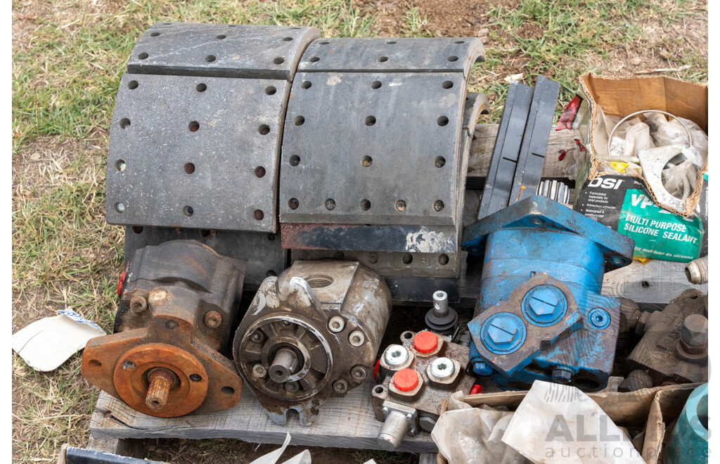 Pallet Containing Qty of Hydraulic Pumps & Fittings ETC