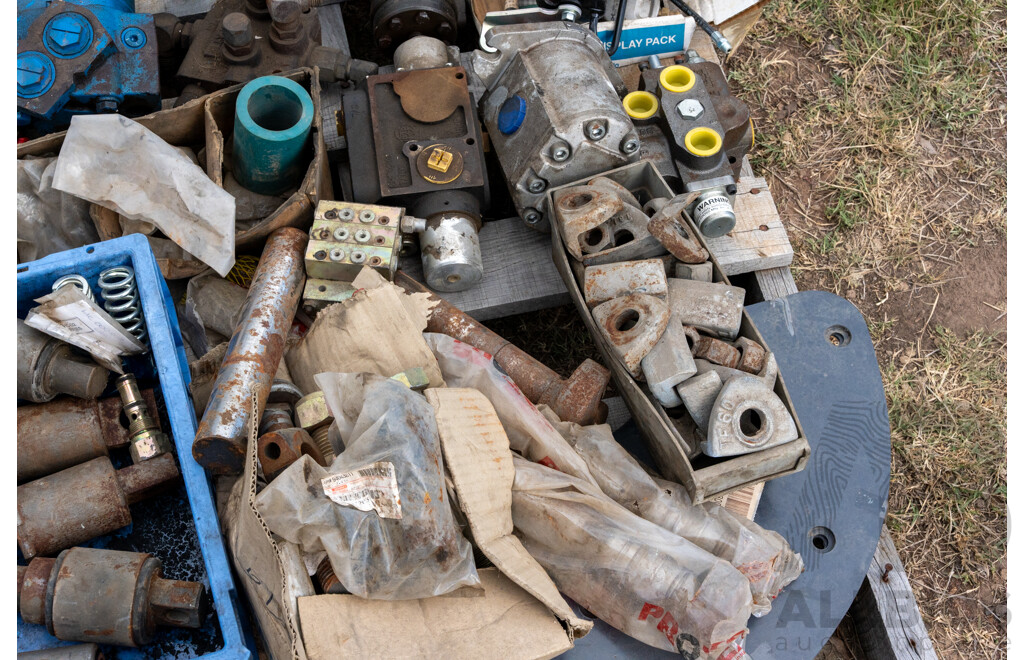 Pallet Containing Qty of Hydraulic Pumps & Fittings ETC