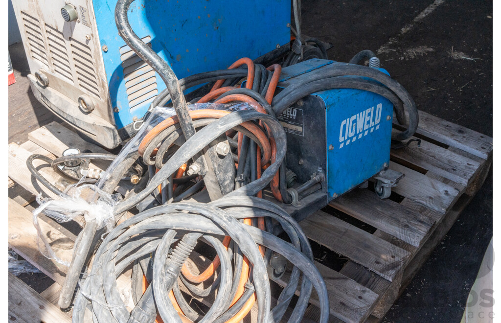Pallet Containing Transmig Welders, Welding Alloy, 4m Grip Torch & Hose ETC