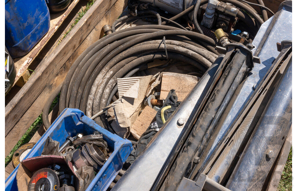 Pallet Containing Hydraulic Pump, Hoses & Brackets ETC