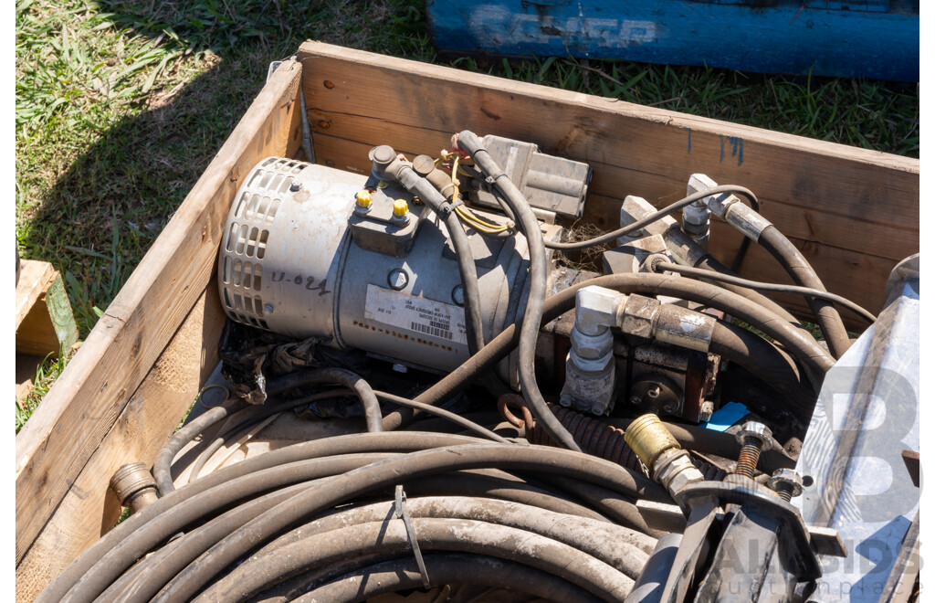 Pallet Containing Hydraulic Pump, Hoses & Brackets ETC