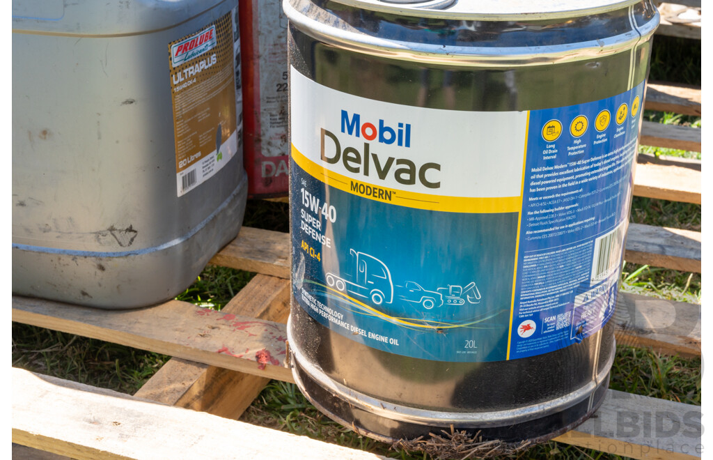 Pallet Containing Drums, Hand Pumps, Oils & Lubes ETC