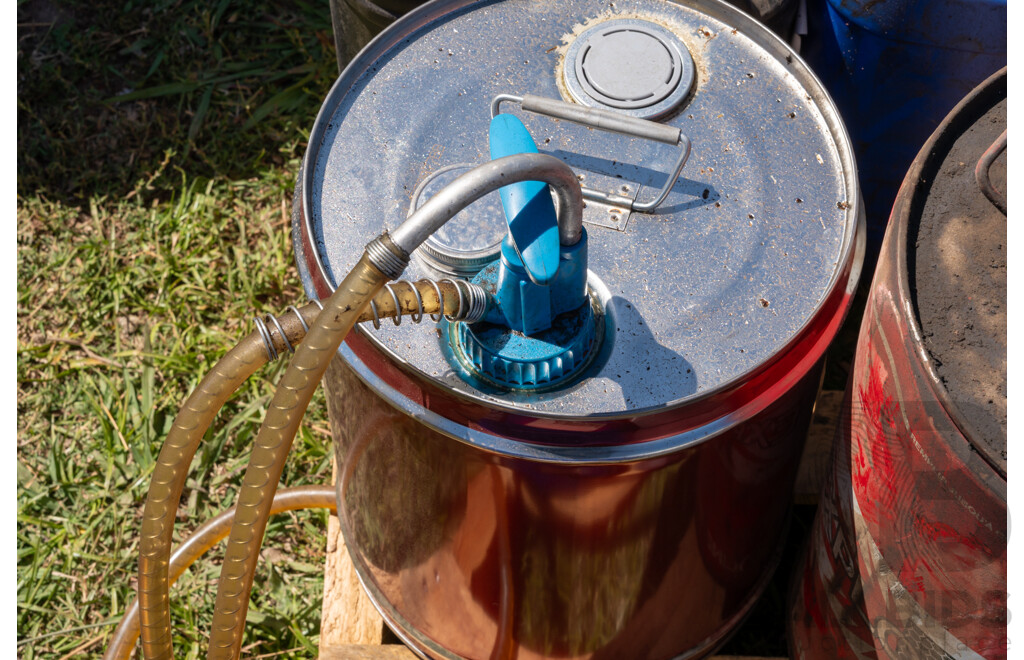 Pallet Containing Drums, Hand Pumps, Oils & Lubes ETC