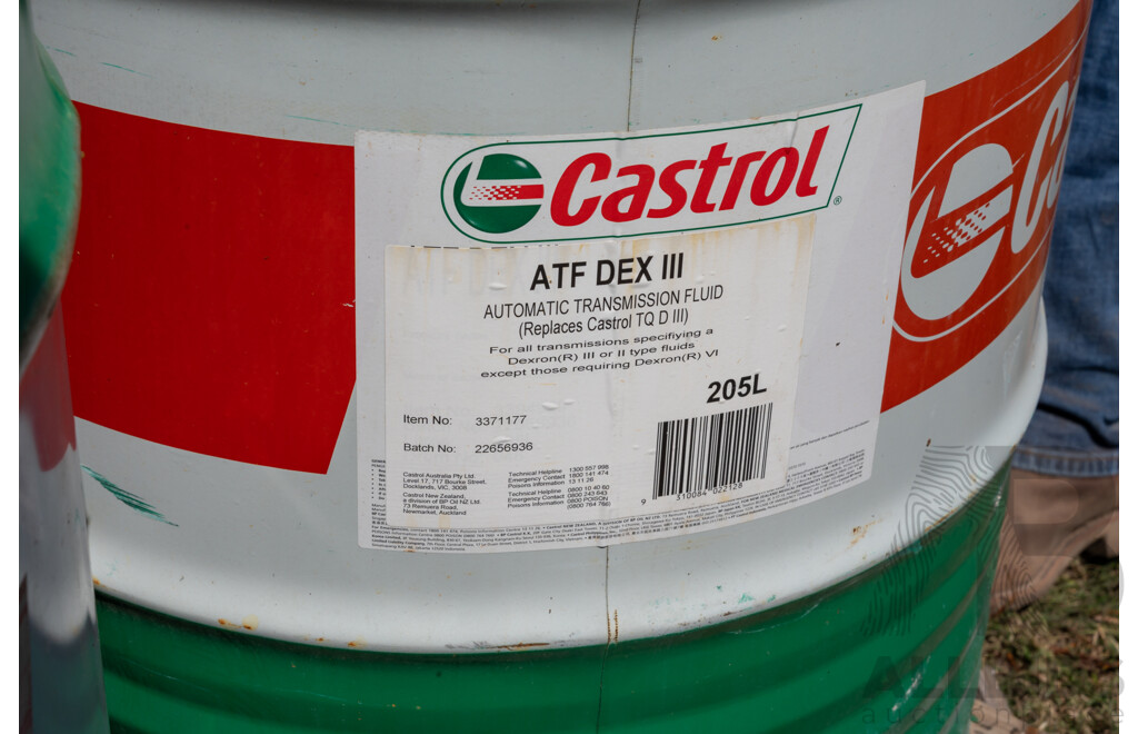 Pallet Containing Drums Assorted Engine Oil 15W40, Grease, ATF DEXIII & Coolant, Various Levels