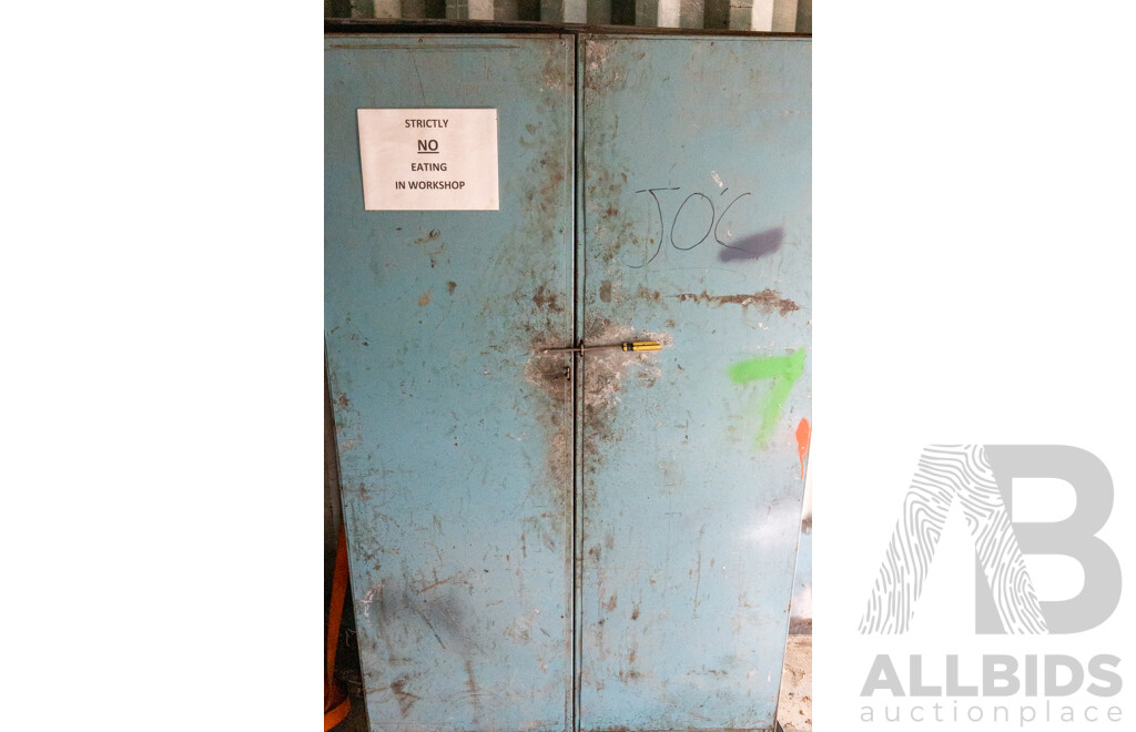 Industrial Metal 2 Door Cabinet Containing Hydraulic Testing Equipment