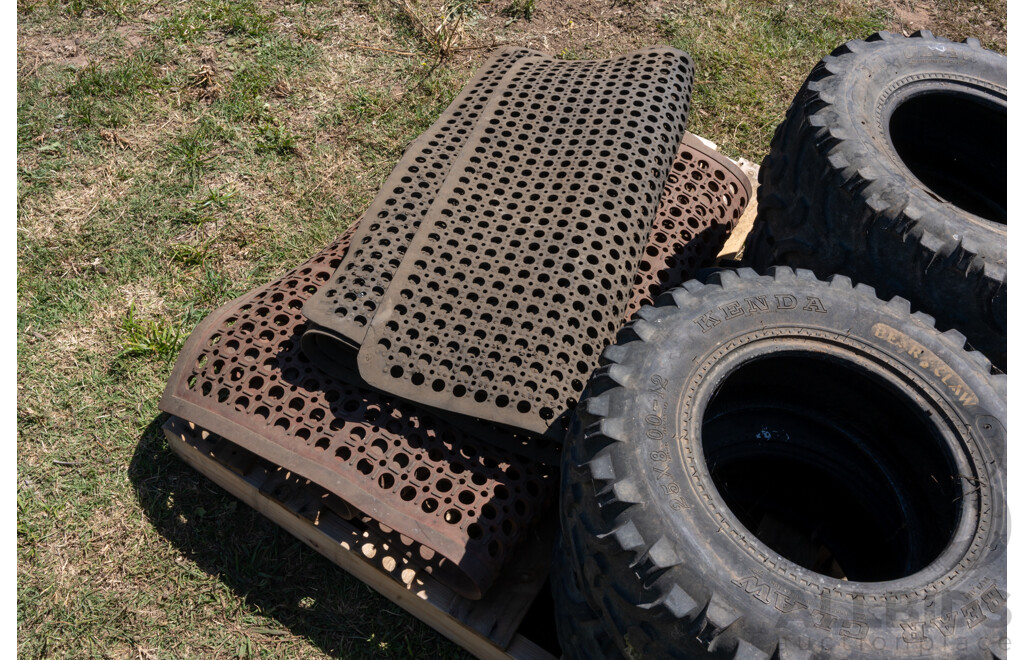 Pallet Containing Quantity of Anti Slip Floor Mats & Quantity of 4, ATV Tyres ETC