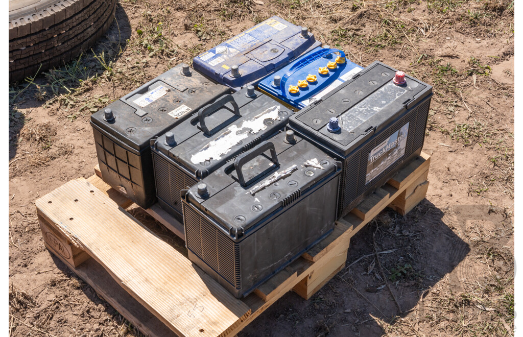 Pallet Containing Quantity of 6 Scrap Batteries