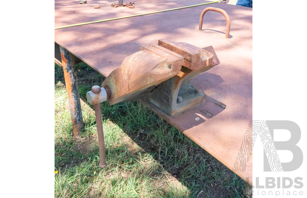 Steel Workshop Bench with Attachments Included 