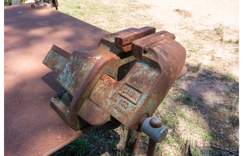Steel Workshop Bench with Attachments Included 
