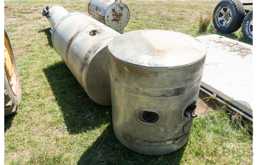 Job Lot Quantity of 2 Aluminum Diesel Fuel Tanks