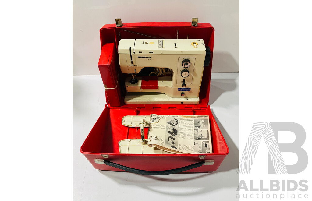 Vintage Bernina Corded Electrical Sewing Machine Including Manual and Hard Plastic Case