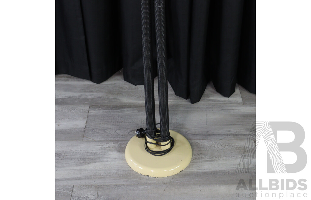 Retro Twin Snake Neck Floor Lamp with Beige Shade