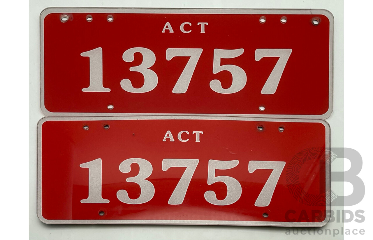 ACT 5-Digit Number Plate - 13757