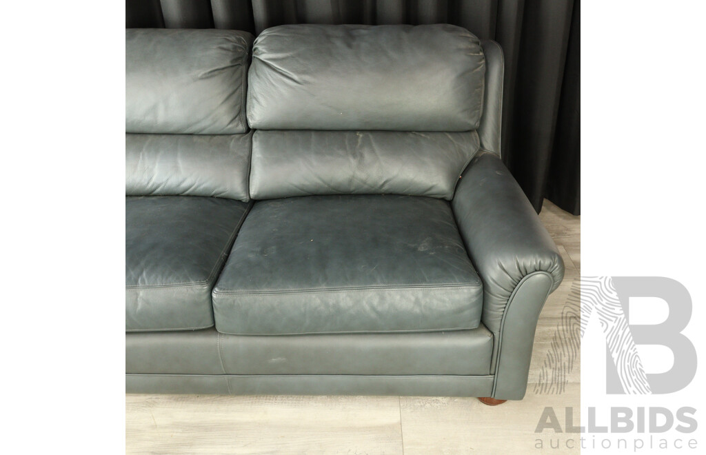 Moran Grey Leather Two Seater Lounge