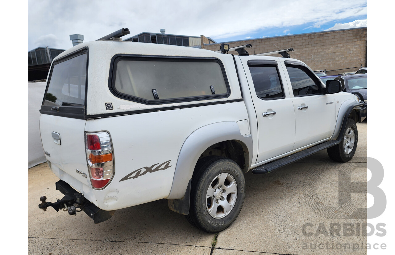 6/2009 Mazda Bt50 B3000 SDX (4x4) 08 UPGRADE Dual Cab P/Up White 3.0L