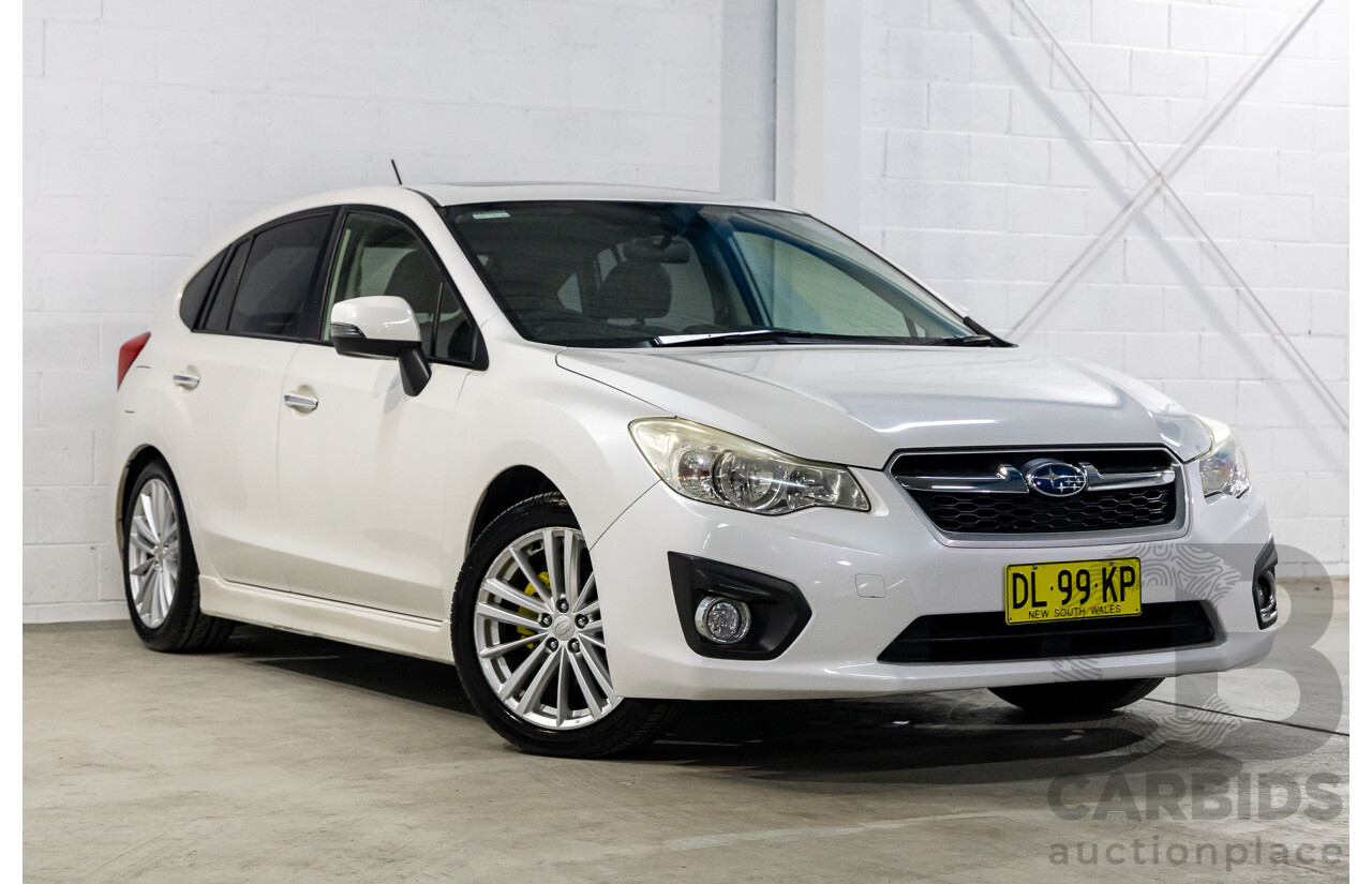 6/2012 Subaru Impreza 2.0i-S (AWD) MY12 5d Hatchback Satin White Pearl 2.0L