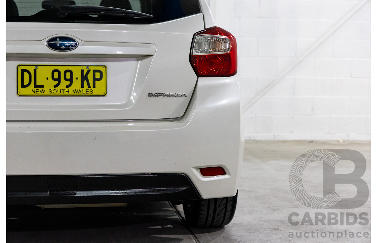 6/2012 Subaru Impreza 2.0i-S (AWD) MY12 5d Hatchback Satin White Pearl 2.0L