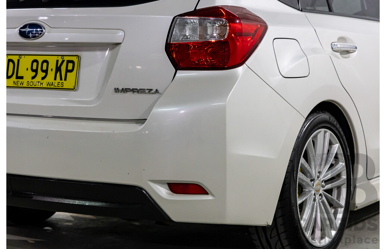 6/2012 Subaru Impreza 2.0i-S (AWD) MY12 5d Hatchback Satin White Pearl 2.0L