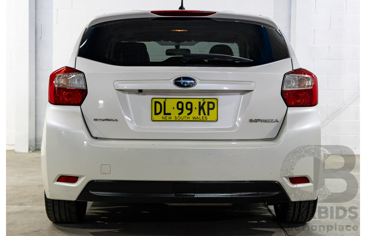 6/2012 Subaru Impreza 2.0i-S (AWD) MY12 5d Hatchback Satin White Pearl 2.0L