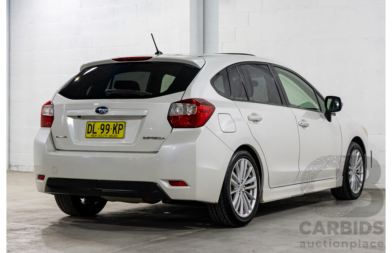 6/2012 Subaru Impreza 2.0i-S (AWD) MY12 5d Hatchback Satin White Pearl 2.0L