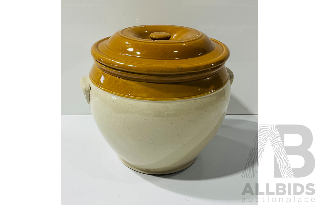 Large Vintage Local Crock with Lid by Fowler Sydney