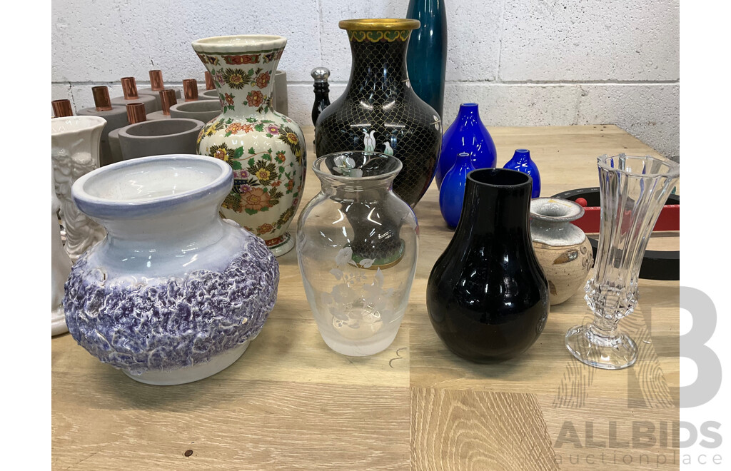 Collection of Vases, Candle Holders and More - Lot of 40