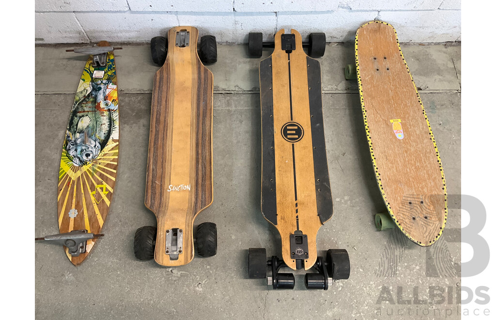 Longboard and Skateboards - Lot of 4