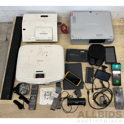 Assorted Electronics - EPSON, PANASONIC, SAMSUNG and More - Lot of 22