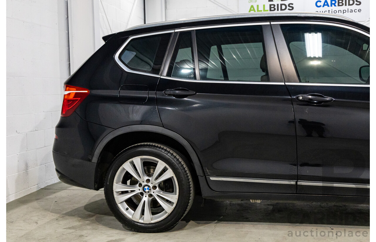 1/2012 BMW X3 Xdrive 30d (AWD) F25 4d Wagon Black Sapphire Metallic Turbo Diesel 3.0L