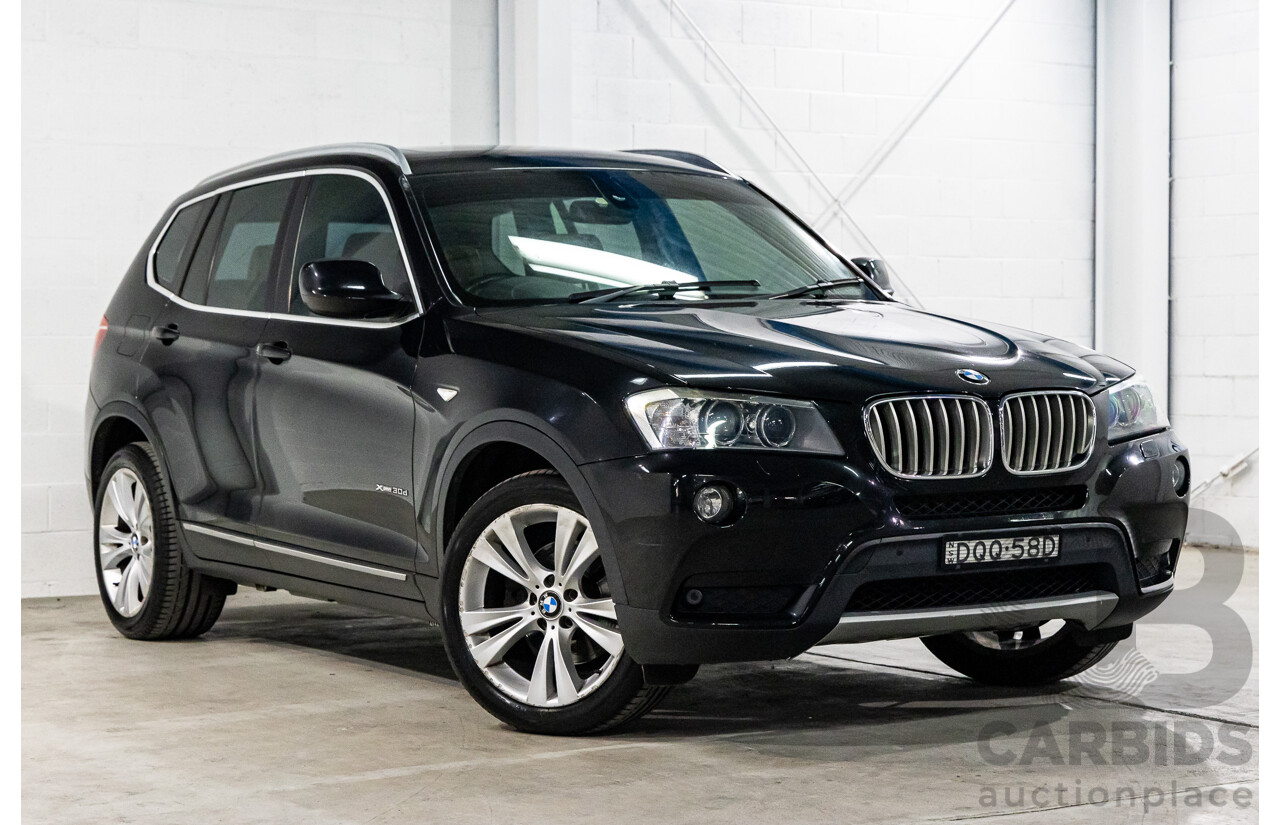 1/2012 BMW X3 Xdrive 30d (AWD) F25 4d Wagon Black Sapphire Metallic Turbo Diesel 3.0L