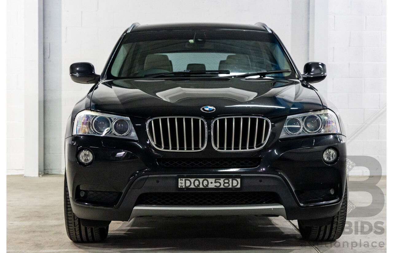 1/2012 BMW X3 Xdrive 30d (AWD) F25 4d Wagon Black Sapphire Metallic Turbo Diesel 3.0L