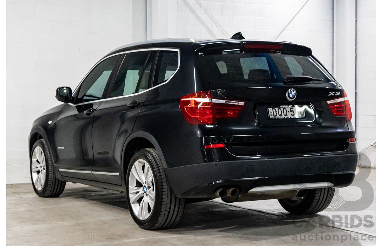 1/2012 BMW X3 Xdrive 30d (AWD) F25 4d Wagon Black Sapphire Metallic Turbo Diesel 3.0L