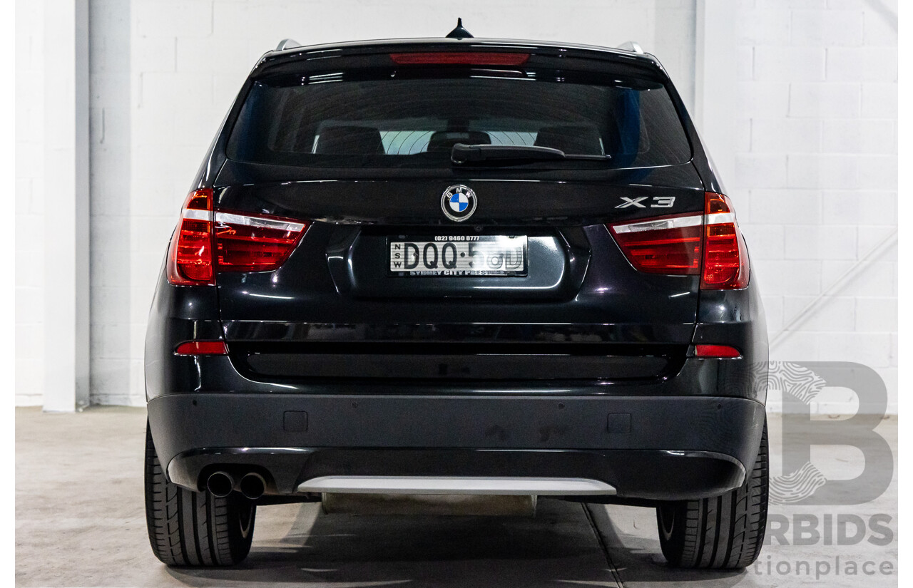 1/2012 BMW X3 Xdrive 30d (AWD) F25 4d Wagon Black Sapphire Metallic Turbo Diesel 3.0L