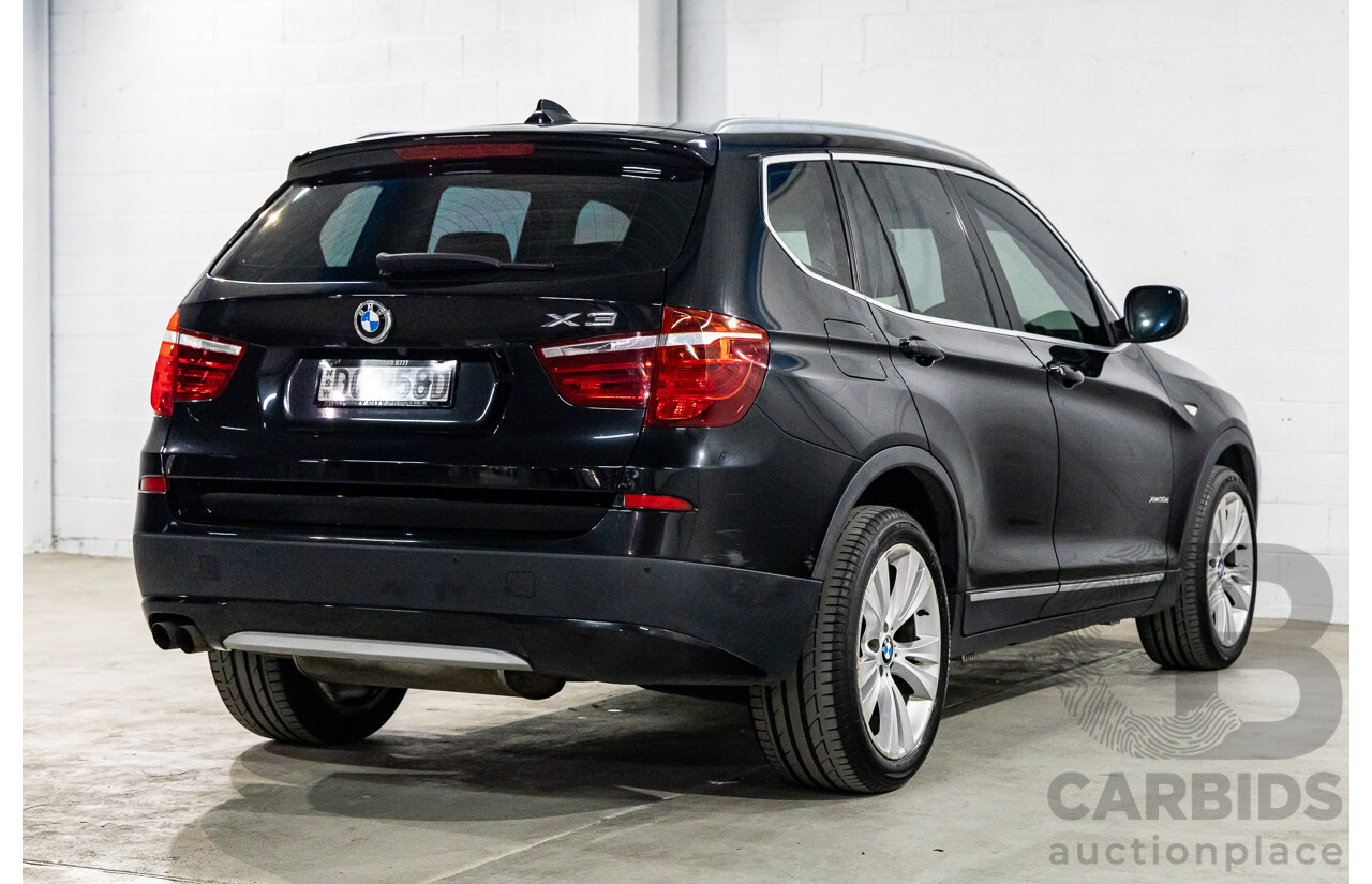 1/2012 BMW X3 Xdrive 30d (AWD) F25 4d Wagon Black Sapphire Metallic Turbo Diesel 3.0L