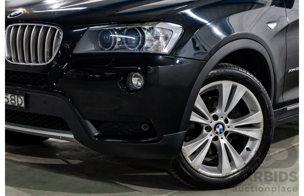 1/2012 BMW X3 Xdrive 30d (AWD) F25 4d Wagon Black Sapphire Metallic Turbo Diesel 3.0L